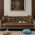 Velvet Sofa Runner with Cushion Covers Chocolate Brown image 0