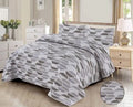 Steel Mosiac Printed Bedspread - 3Pcs image 0