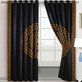 BLACK & COPPER SPLENDID GREEK VELVET CURTAINS - SET OF 2 PANELS image 0