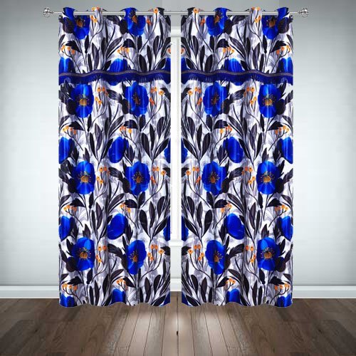 Printed Silk Curtains ( Pair ) image 0