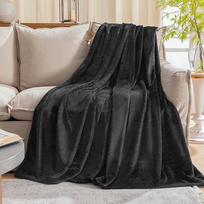 FLANNEL FLEECE BLANKET - DARK GREY image 0