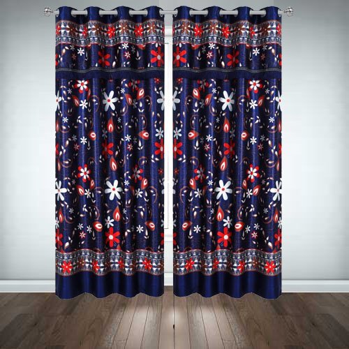 Printed Silk Curtains ( Pair ) image 0