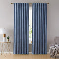 STONE BLUE PLAIN SOLID VELVET CURTAINS - SET OF 2 PANELS image 0