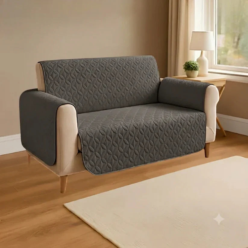 ULTRASONIC QUILTED SOFA RUNNER - GREY image 0