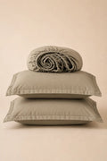 TAUPE SOLID COTTON FITTED BEDSHEET - 3PCS image 0