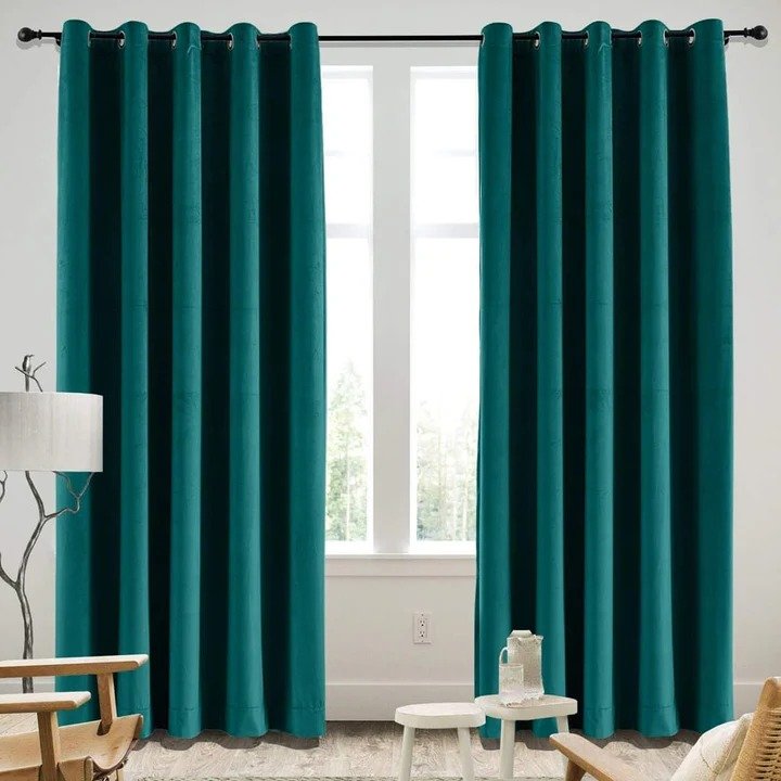 ZINC PLAIN SOLID VELVET CURTAINS - SET OF 2 PANELS image 0