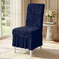 Zebra Velvet Chair Covers - Blue image 0