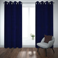 Export self dotted jacquard curtains Navy Blue ( 2 Curtains Set ) image 0