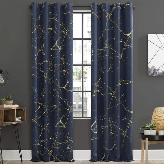 Imported Velvet Curtains Sprinkle Design Blue image 0