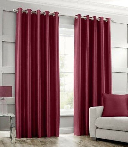 IMPORTED SILK CURTAINS - MAROON image 0