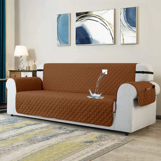WATERPROOF COTTON QUILTED SOFA COVERS - COPPER image 0