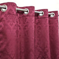 Export Quality Self Jacquard Curtains Maroon ( 2 Curtain Set ) image 0