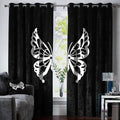 LUXURY VELVET BUTTERFLY CURTAINS - BLACK & WHITE image 0