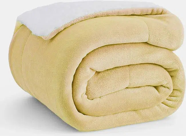 SHERPA FLEECE THROW BLANKET - SKIN GOLDEN image 1