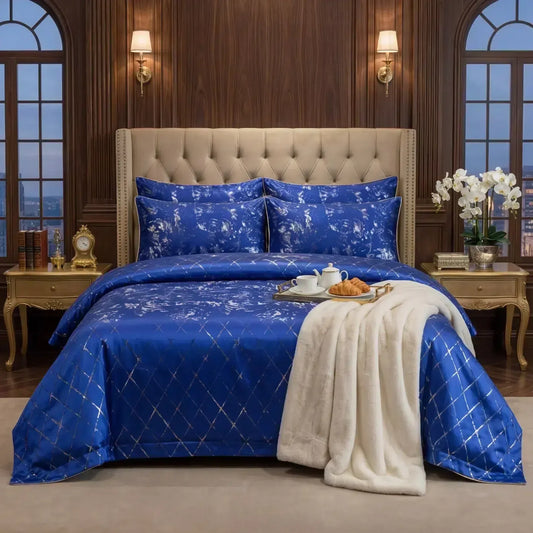 Texture Velvet Flat Bed Sheet Royal Blue image 0