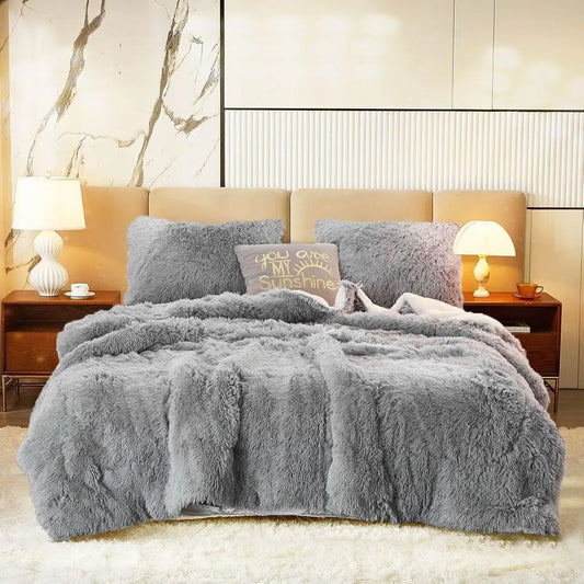 Shaggy Duvet Set - Silver Grey image 0