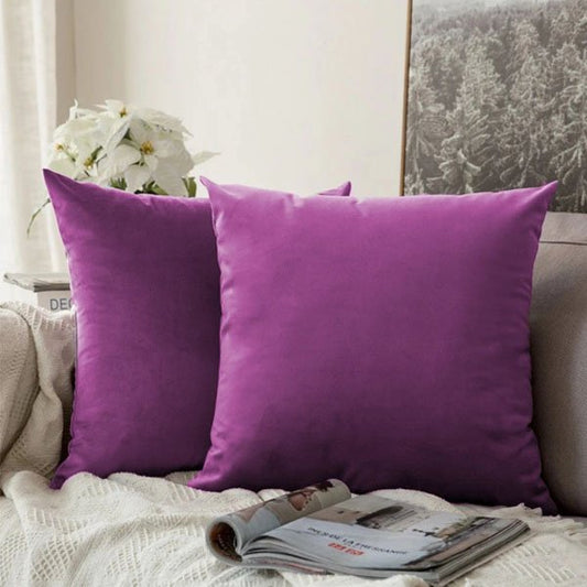 Plain Soft Feel Velvet Cushion Covers Purple 16 x 16  ( Without Filling ) image 0