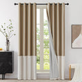 Premium Velvet Blackout Curtains Champagne & Cream ( 2 Curtains Set ) image 0