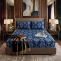 Premium Texture Velvet Fitted Bed Sheet Blue image 0