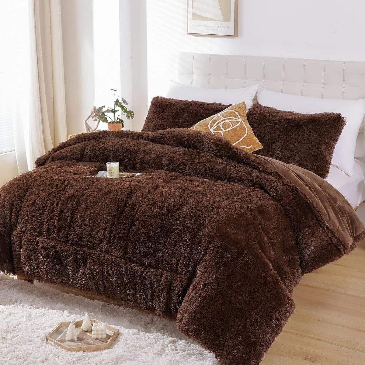 Shaggy Duvet Set - Chocolate Brown image 0