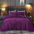 Velvet Duvet Cover Set - Purple image 0