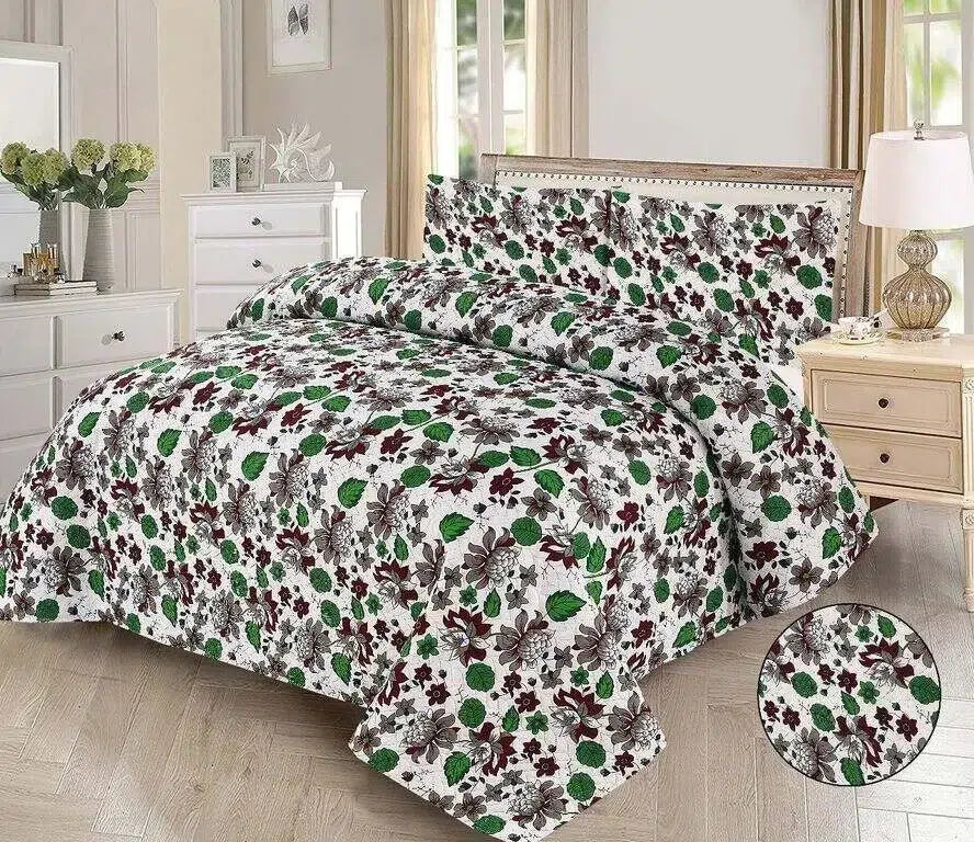 Leafline Printed Bedspread - 3Pcs image 0