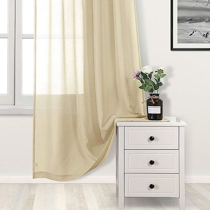 SHEER NET CURTAINS - GOLDEN image 1
