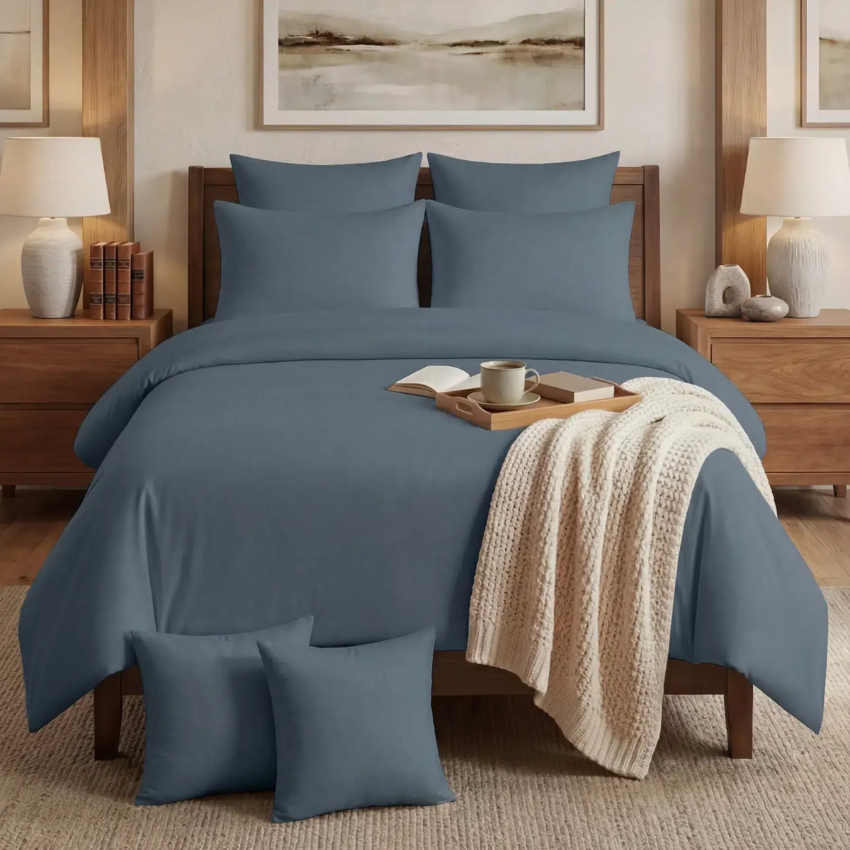 Cotton Duvet Cover Set - Grey image 0