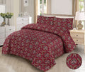Maroon Majesty Printed Bedspread - 3Pcs image 0