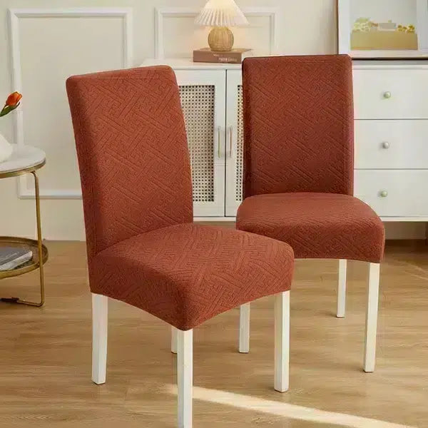 Stripe Jacquard Chair Covers - Rust image 0