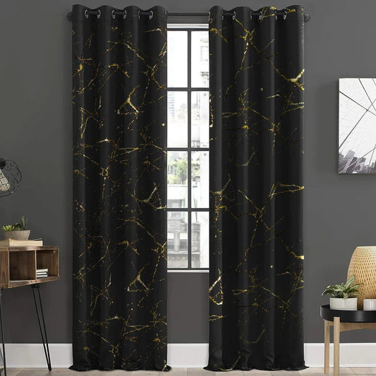 Imported Velvet Curtains Sprinkle Design Black image 0