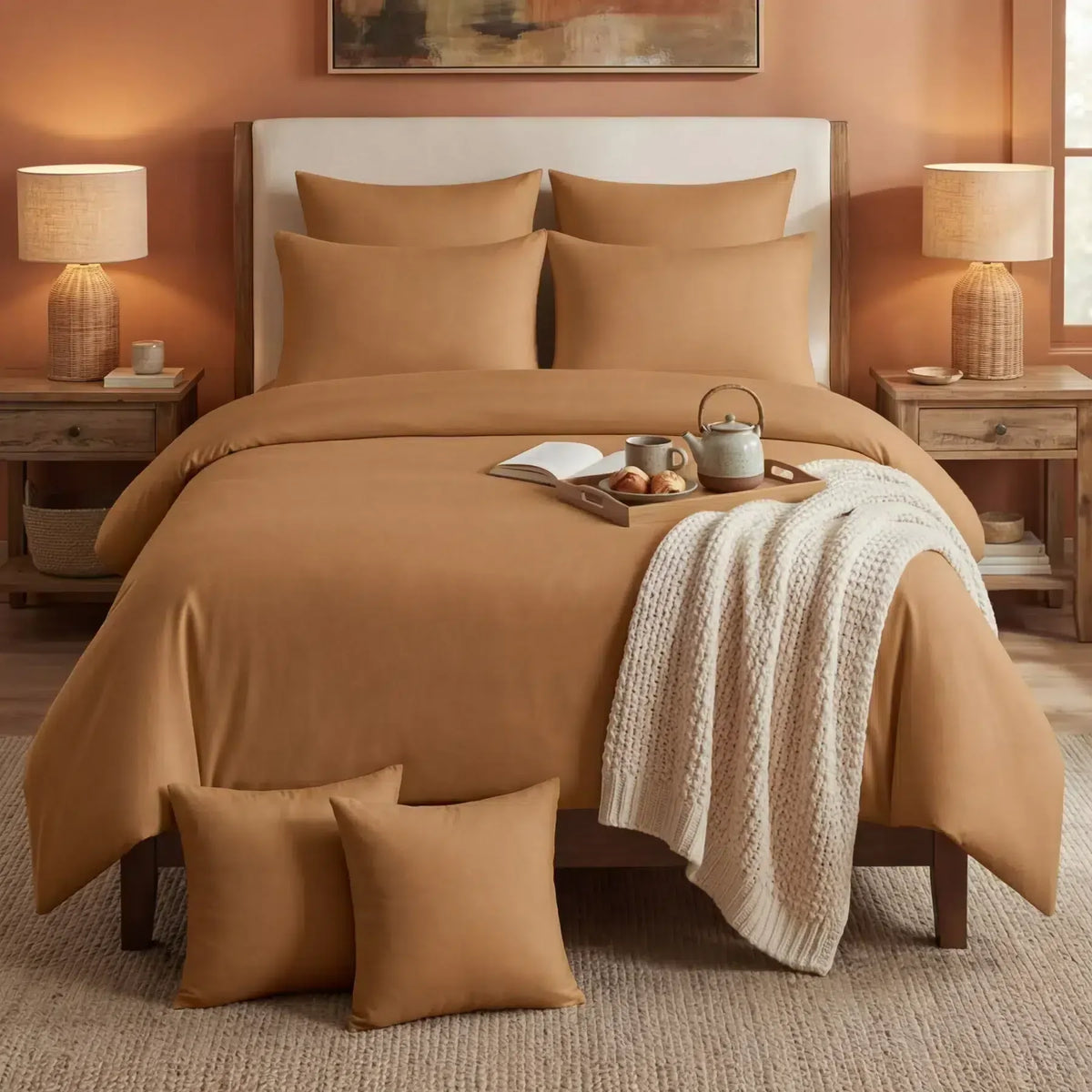 Cotton Duvet Cover Set - Copper image 0