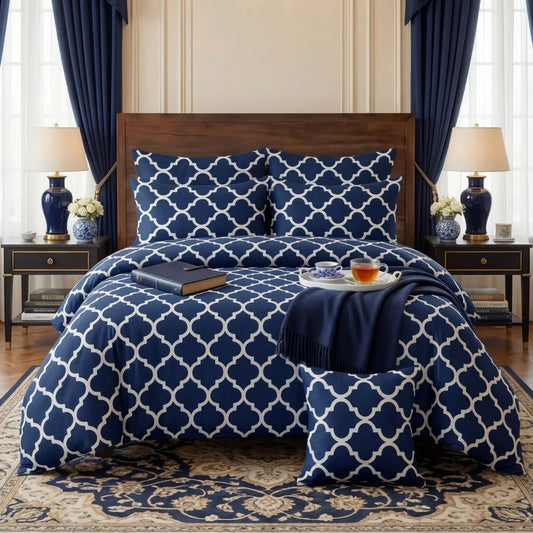 BLUE PENDORA COMFORTER SET - 7 PCS image 0