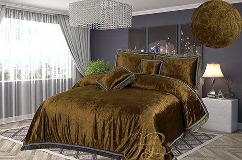 Self Design Velvet Bedsheet Copper image 0