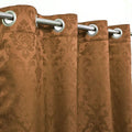 Export Quality Self Jacquard Curtains Copper ( 2 Curtain Set ) image 0
