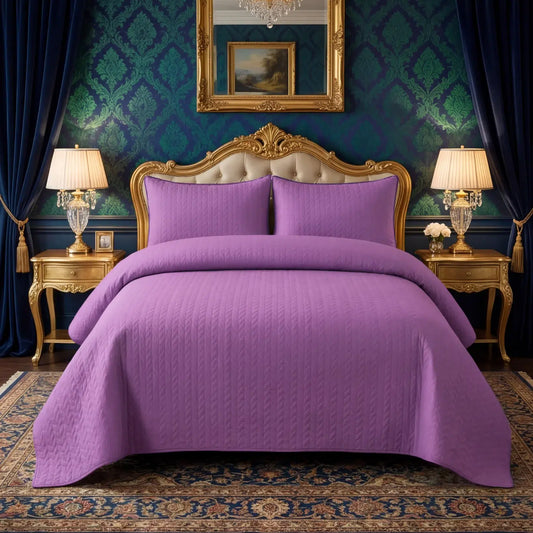 Lavender BedSpread Set - 3Pcs image 0