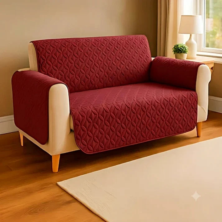 ULTRASONIC QUILTED SOFA RUNNER - MAROON image 0
