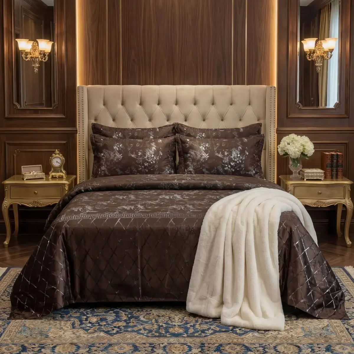 Texture Velvet Flat Bed Sheet Chocolate Brown image 0