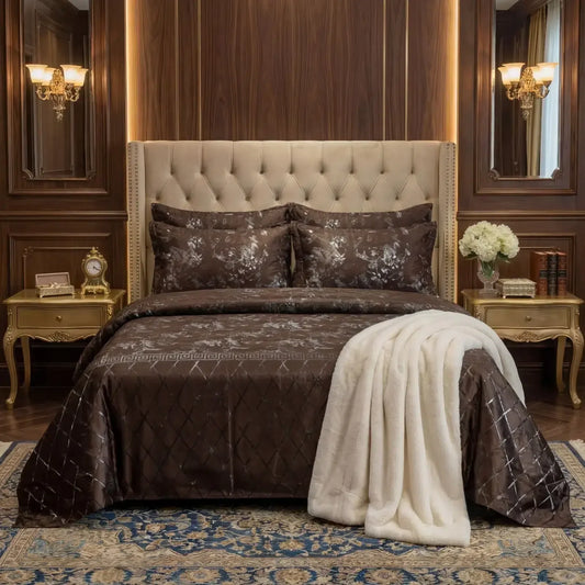 Texture Velvet Flat Bed Sheet Chocolate Brown image 0