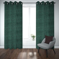 Export self dotted jacquard curtains Dark Green ( 2 Curtains Set ) image 0