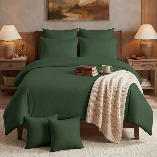 Cotton Duvet Cover Set - Green image 0