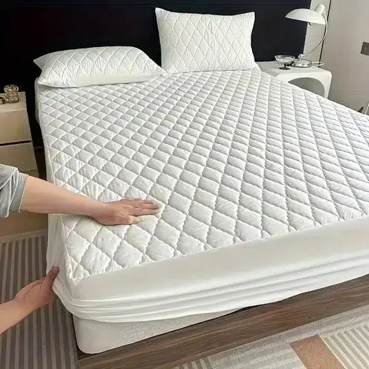 Cotton Quilted Waterproof Mattress Cover - White image 0