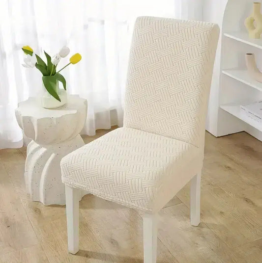 Stripe Jacquard Chair Covers - Beige image 0