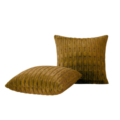 EMBOSSED FLEECE CUSHION COVERS - GOLD image 1