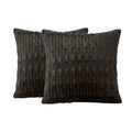 EMBOSSED FLEECE CUSHION COVERS - DARK BROWN image 0