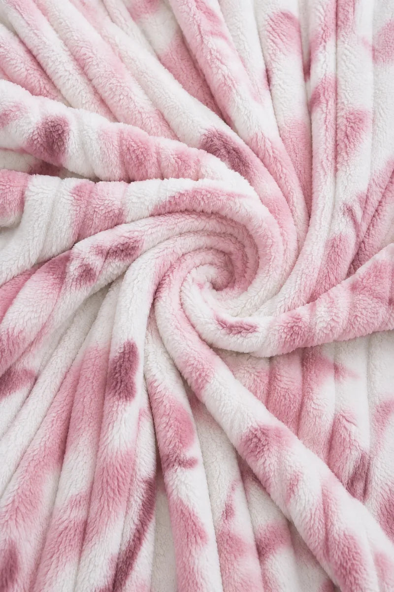 PREMIUM CORAL FLEECE BUBBLE BLANKET - BLUSH PINK & WHITE image 1