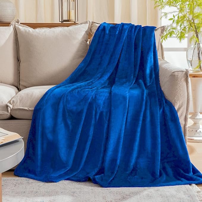 FLANNEL FLEECE BLANKET - ROYAL BLUE image 0
