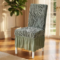 Zebra Velvet Chair Covers - Green image 0