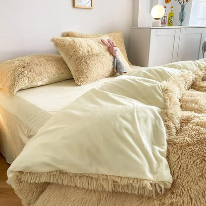 Shaggy Duvet Set - Beige image 1