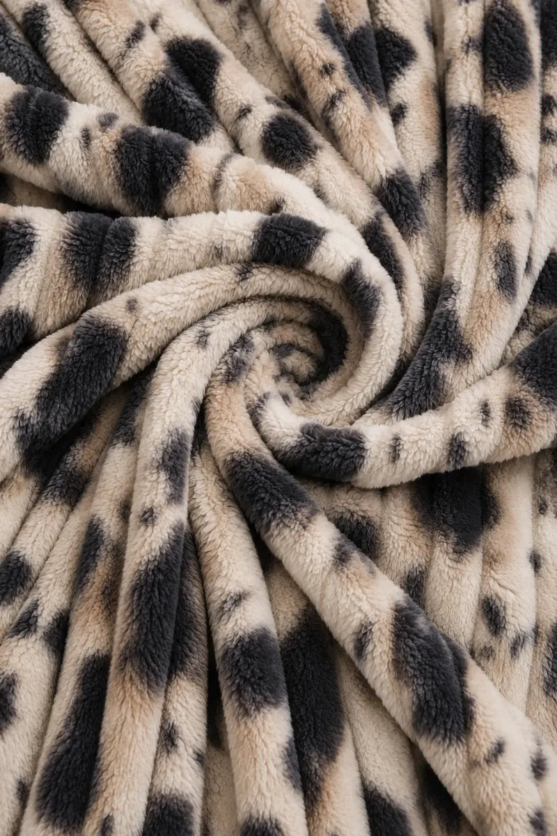 PREMIUM CORAL FLEECE BUBBLE BLANKET - CREAM & CHARCOAL GREY image 1